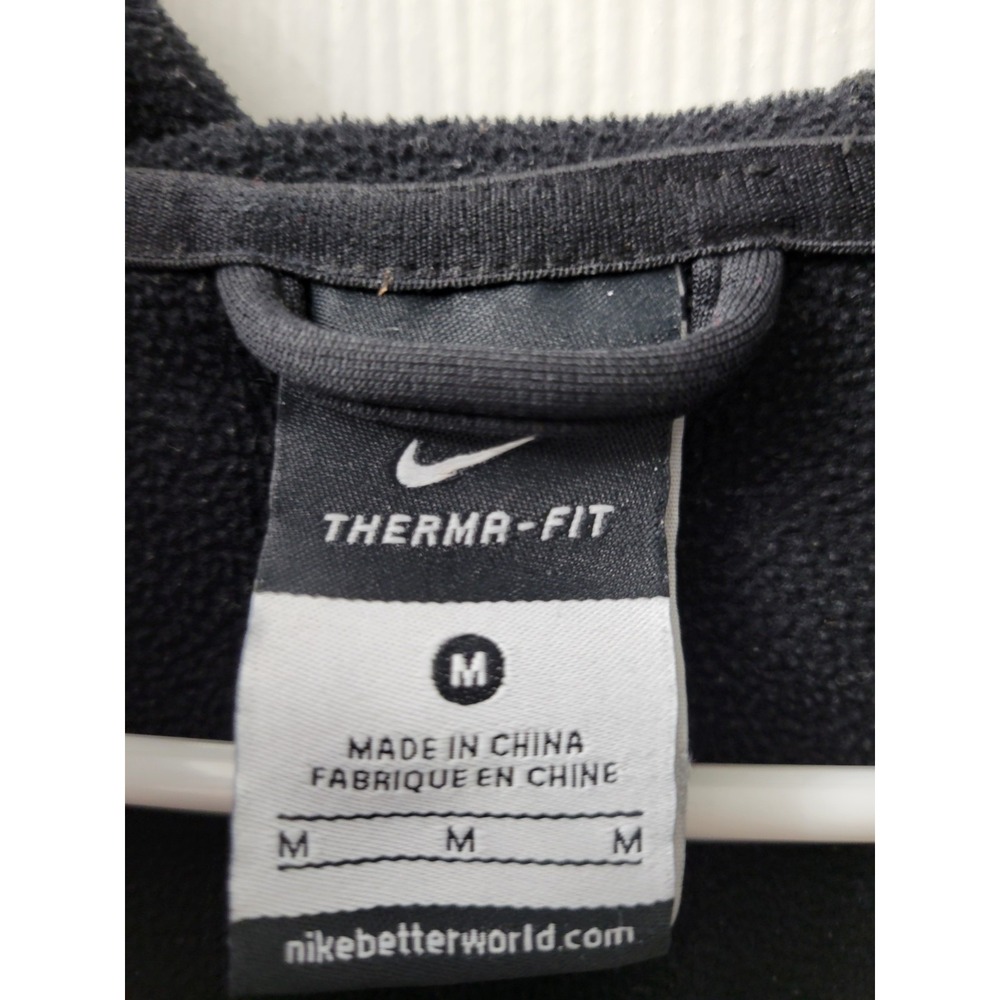 Nike Therma-Fit Jacket Mens Medium Black Hooded Football Full Zip Training - Picture 6 of 6